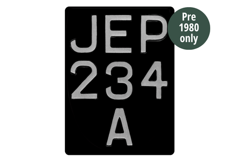 Embossed motorcycle 3-line (1 3/4" digit)