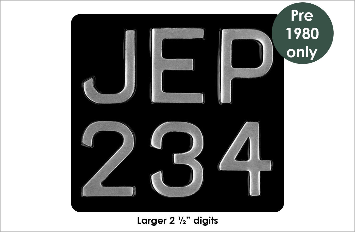 Embossed 6-digit standard square 7 x 6 1/2" with 2 1/2" digits