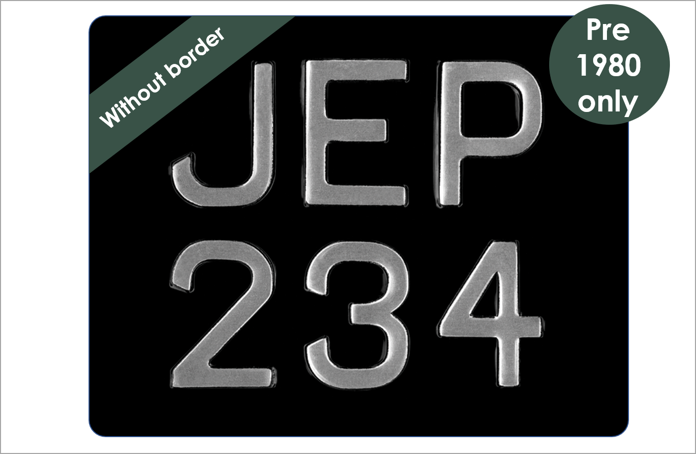 Embossed 9 x 7" with 2 1/2" digits (up to 7 digits)