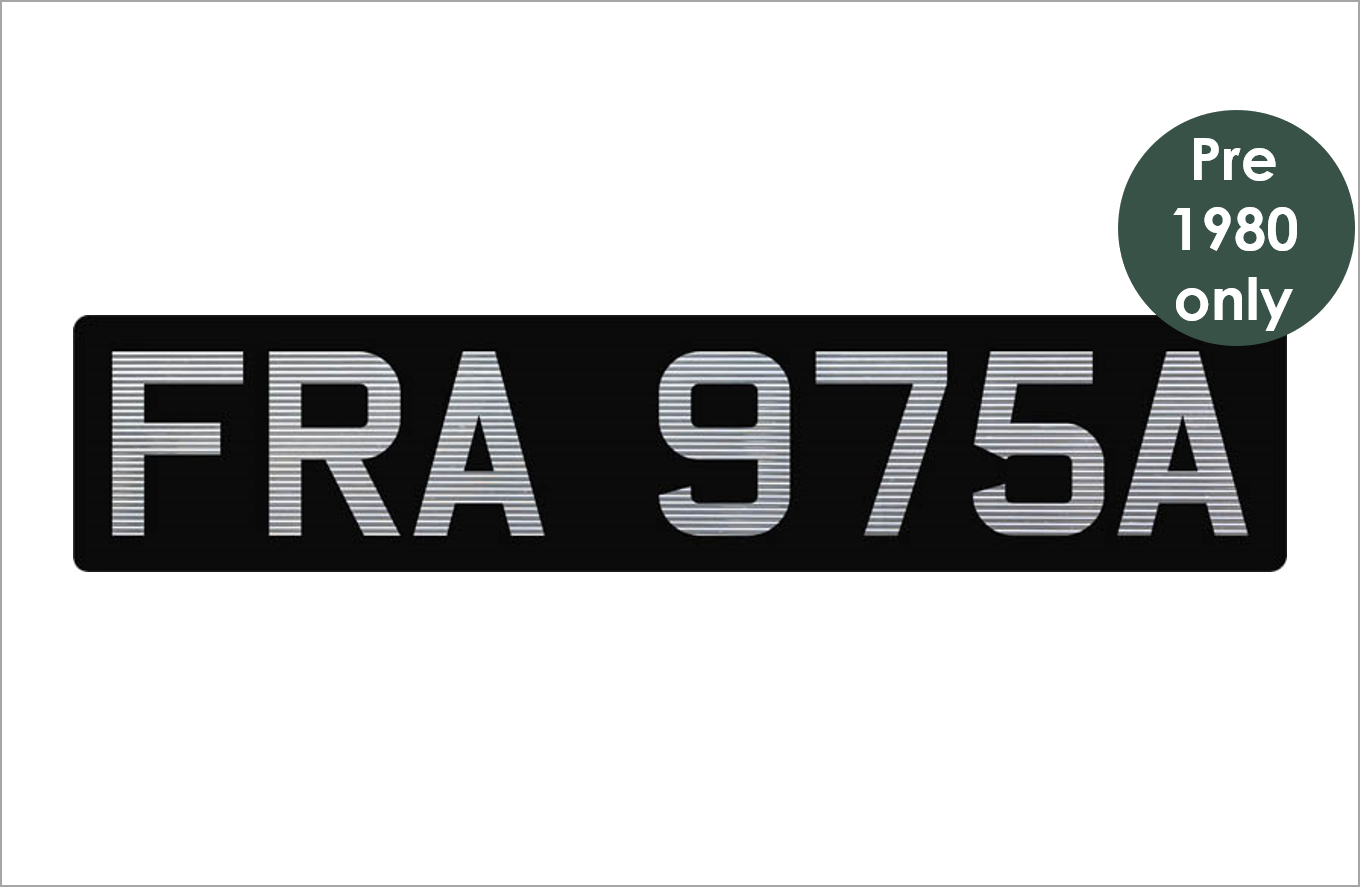 Ribbed acrylic: black oblong with silver 3 1/8" digits