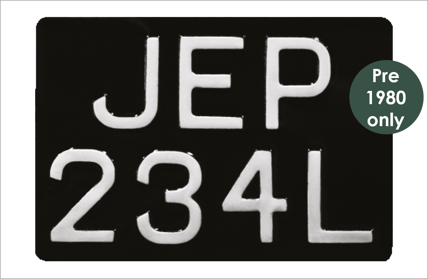 Embossed 7-digit standard square 9 1/2 x 6 1/2" with 2 1/2" digits