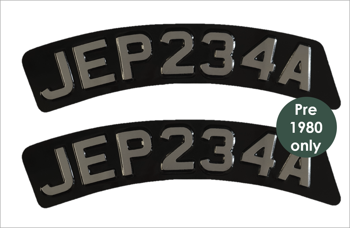 Embossed pair of Triumph curves (1 3/4" digits)