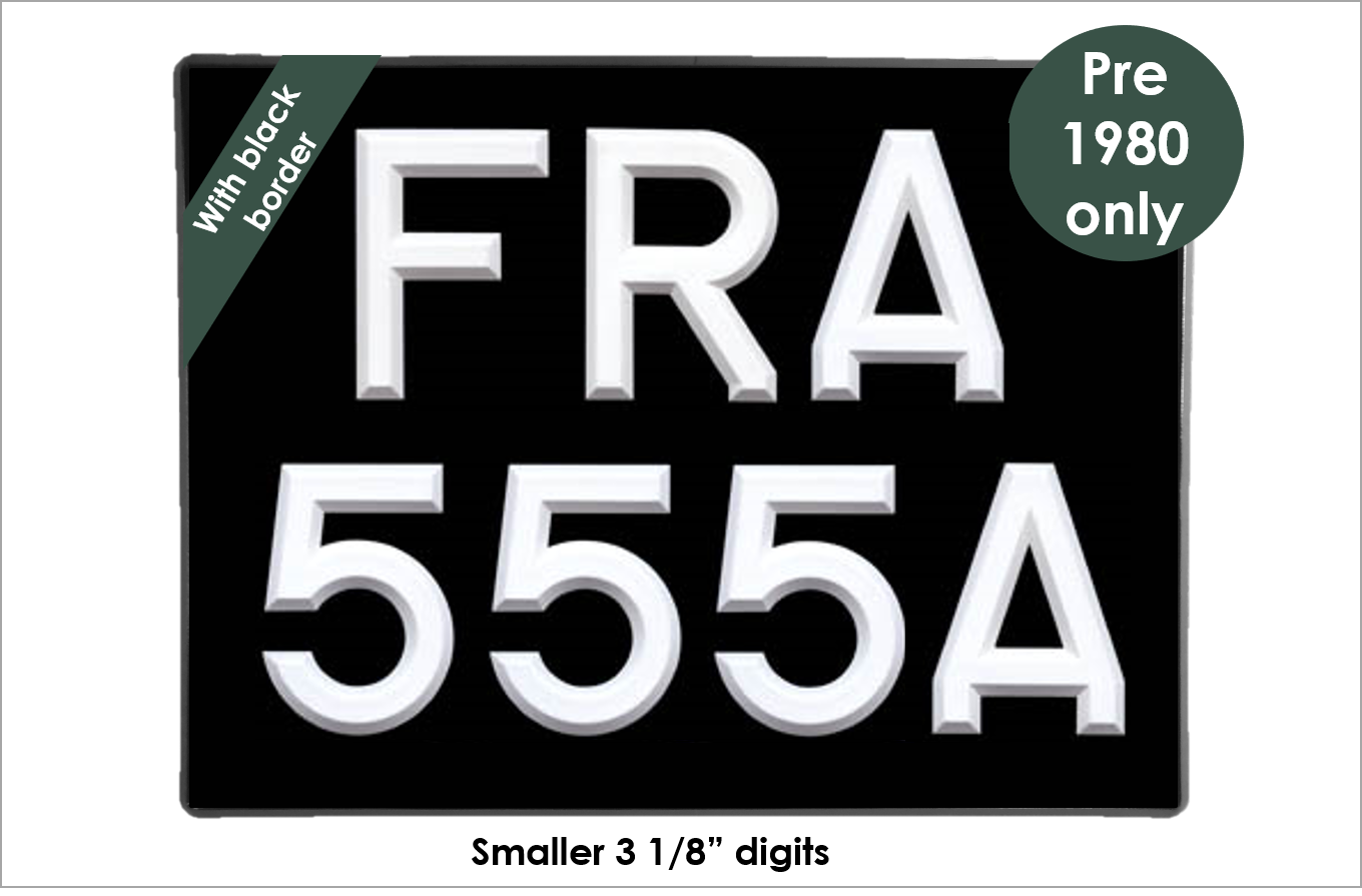 Square 11 3/4 x 8 3/4" with 3 1/8" white peak digits and black bevel
