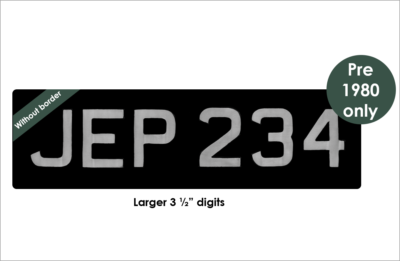 Embossed oversize 21 x 6" with 3 1/2" digits