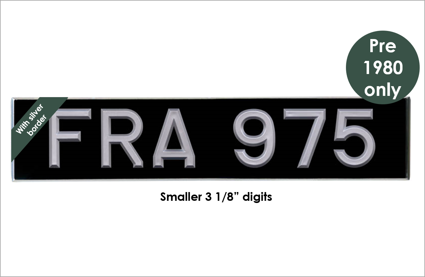 Oblong 20 1/2 x 4 1/2" with 3 1/8" silver peak digits and silver bevel