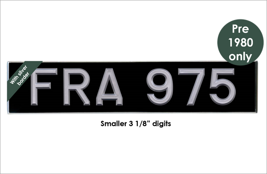 Oblong 20 1/2 x 4 1/2" with 3 1/8" silver peak digits and silver bevel
