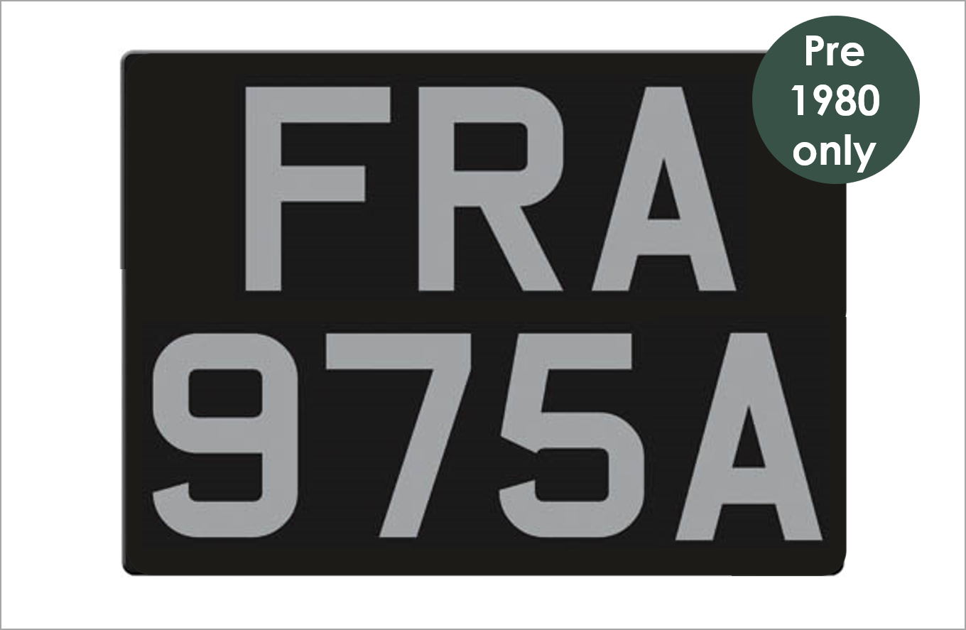 Smooth acrylic black square (11 3/4 x 8 1/2") with silver 3 1/8" digits