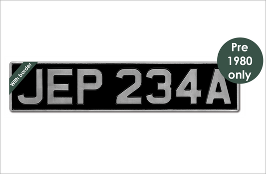 Embossed 7-digit oblong 20 3/4 x 4 1/2" with 3 1/8" digits and a border