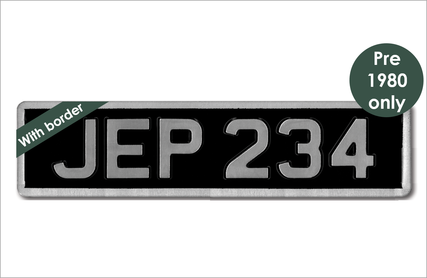 Embossed 12 x 3" plate 6 digits with a border (1 3/4" digits)