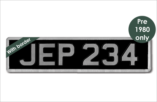 Embossed 12 x 3" plate 6 digits with a border (1 3/4" digits)