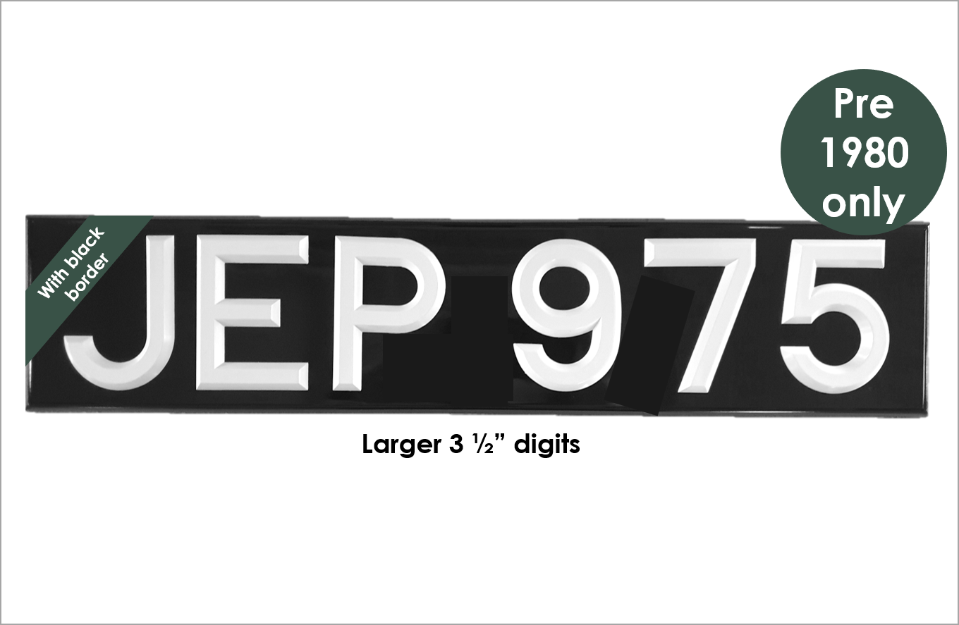Oblong 20 1/2 x 4 1/2" with 3 1/2" white peak digits and black bevel