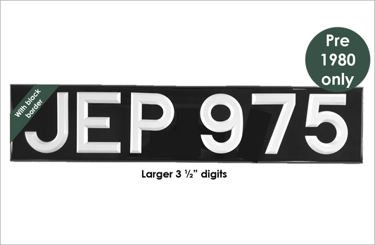 Oblong 20 1/2 x 4 1/2" with 3 1/2" white peak digits and black bevel