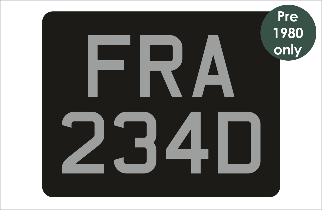 Smooth motorcycle acrylic 9 x 6 1/2" with 2 1/2" silver digits