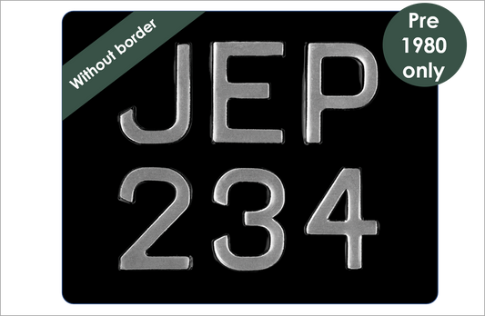 Embossed 9 x 7" with 2 1/2" digits (up to 7 digits)