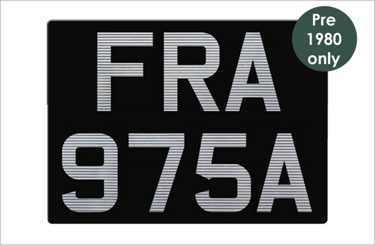 Ribbed acrylic: black square (11 3/4 x 8 1/2") with silver 3 1/8" digits