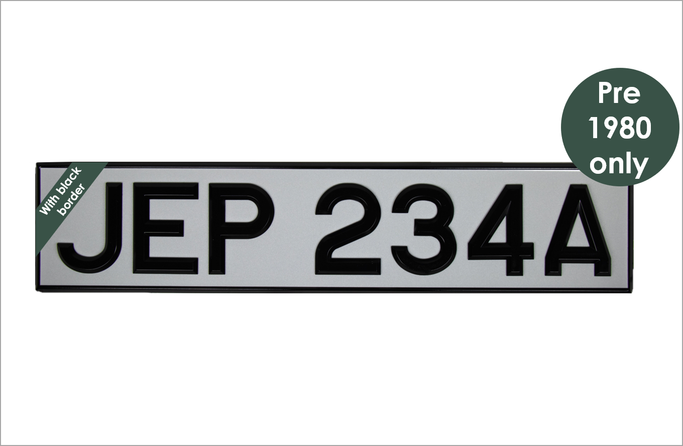 White oblong 20 1/2 x 4 1/2" with 3 1/8" black peak digits and black bevel