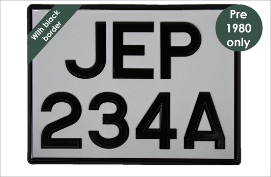 White square 11 3/4 x 8 3/4" with 3 1/8" black peak digits and black bevel