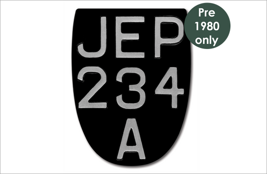 Embossed 3-line motorcycle 7 1/4 x 9 1/2" plate with 2 1/2" digits