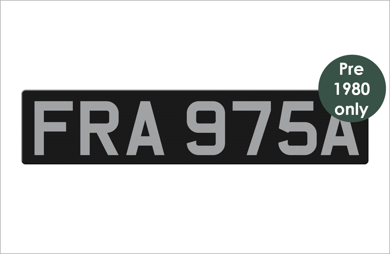 Smooth acrylic black oblong with silver 3 1/8" digits
