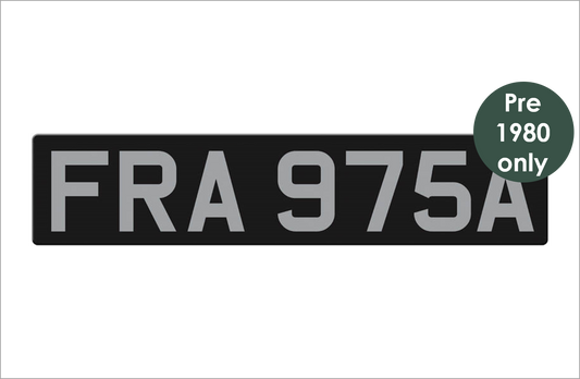 Smooth acrylic black oblong with silver 3 1/8" digits