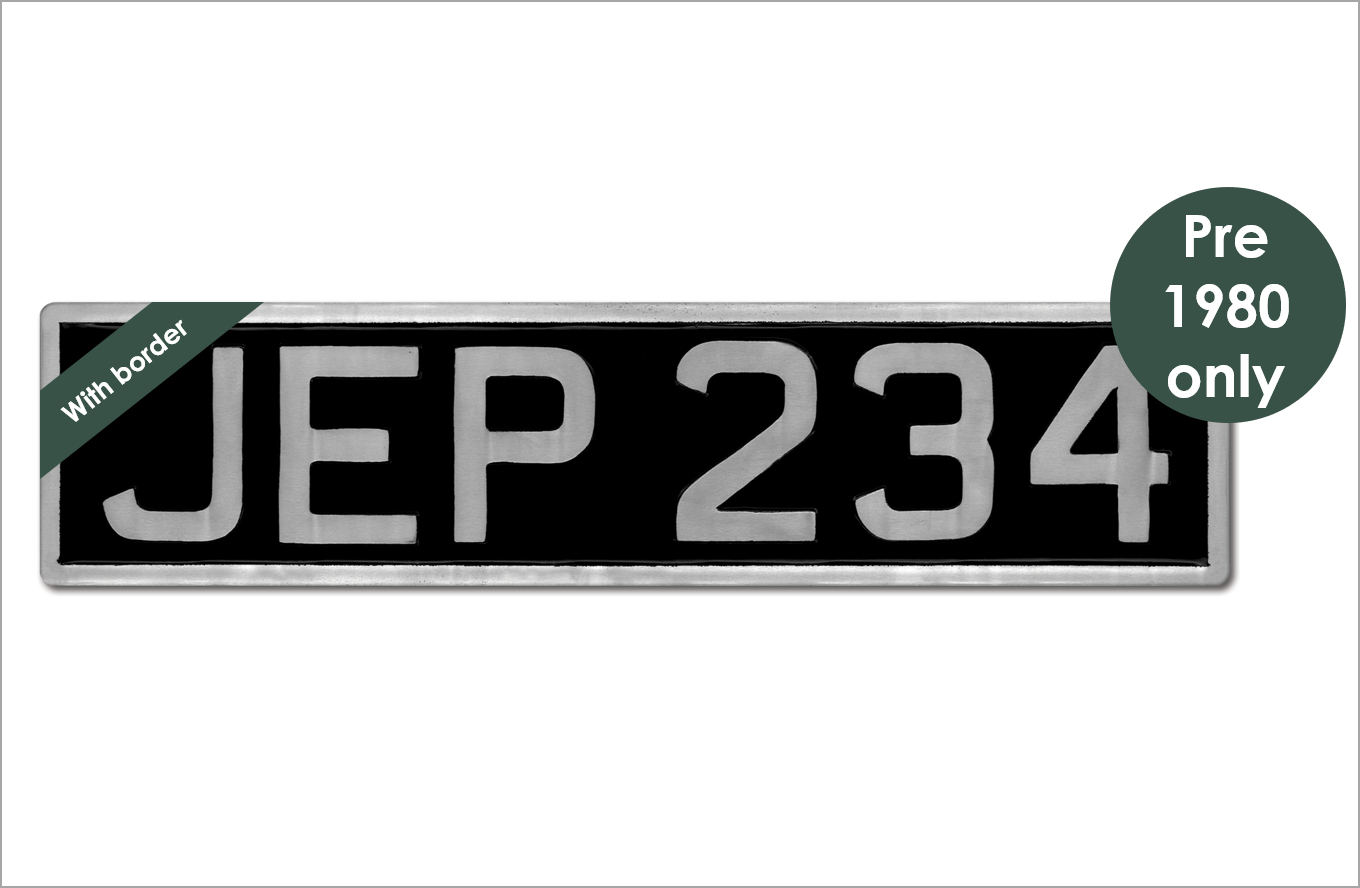 Embossed oblong 21 x 5" with 3 1/2" digits and a border