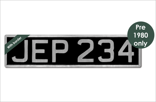 Embossed oblong 21 x 5" with 3 1/2" digits and a border