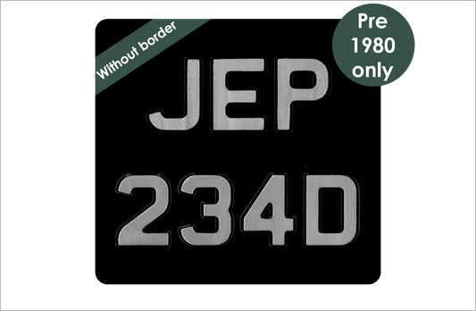Embossed 7 x 6 1/2" plate with 1 3/4" digits