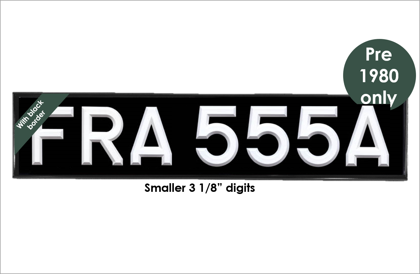 Oblong 20 1/2 x 4 1/2" with 3 1/8" white peak digits and black bevel