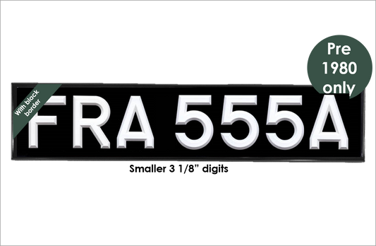 Oblong 20 1/2 x 4 1/2" with 3 1/8" white peak digits and black bevel