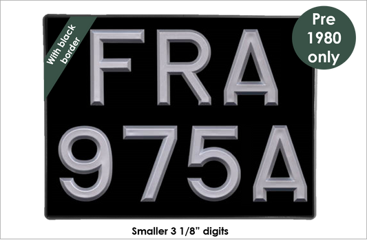 Square 11 3/4 x 8 3/4" with 3 1/8" silver peak digits and black bevel