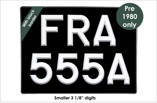 Square 11 3/4 x 8 3/4" with 3 1/8" white peak digits and black bevel