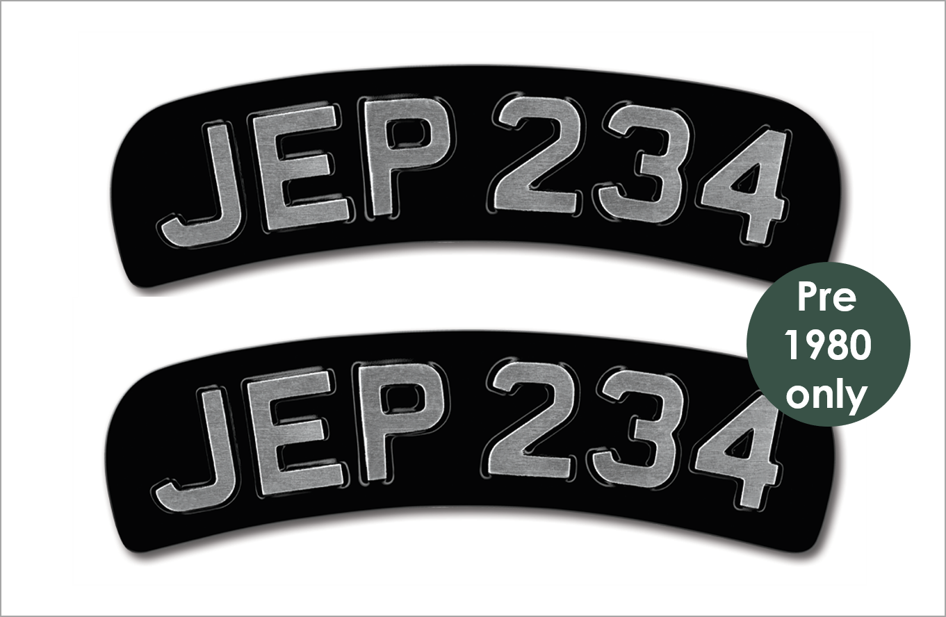 Embossed pair of 6-digit curves (1 3/4" digits)