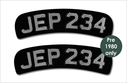 Embossed pair of 6-digit curves (1 3/4" digits)