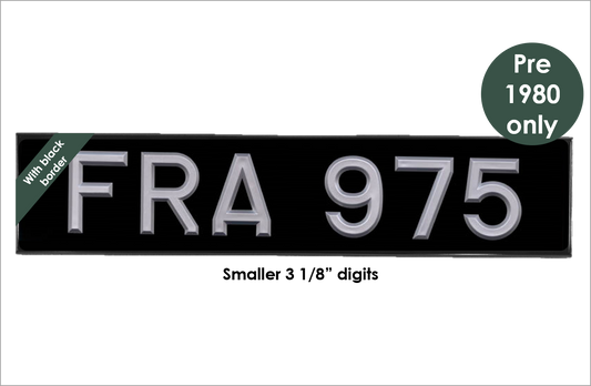 Oblong 20 1/2 x 4 1/2" with 3 1/8" silver peak digits and black bevel
