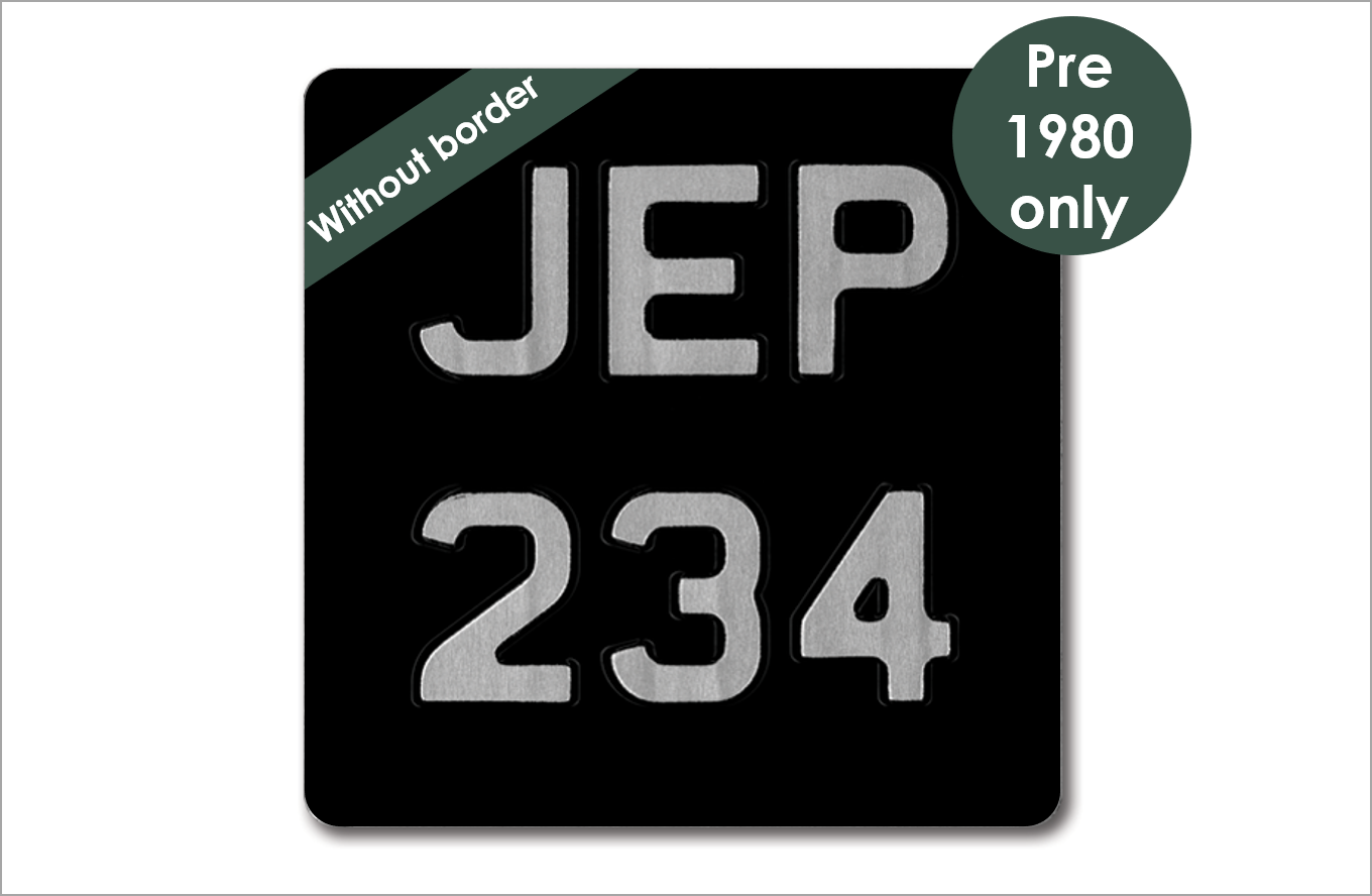 Embossed motorcycle 6 1/2 x 6 1/2" plate with 1 3/4" digits