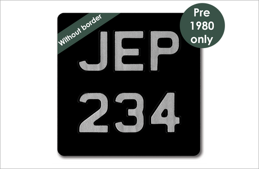 Embossed motorcycle 6 1/2 x 6 1/2" plate with 1 3/4" digits