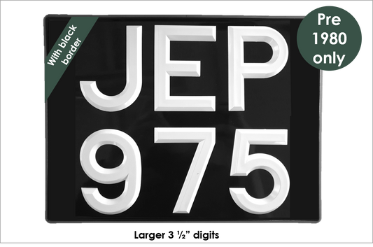 Square 11 3/4 x 8 3/4" with 3 1/2" white peak digits and black bevel