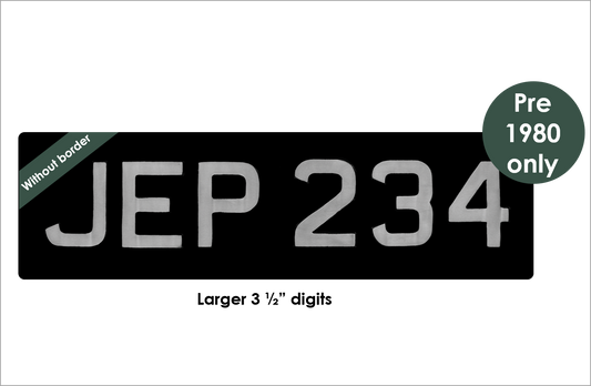 Embossed oversize 21 x 6" with 3 1/2" digits